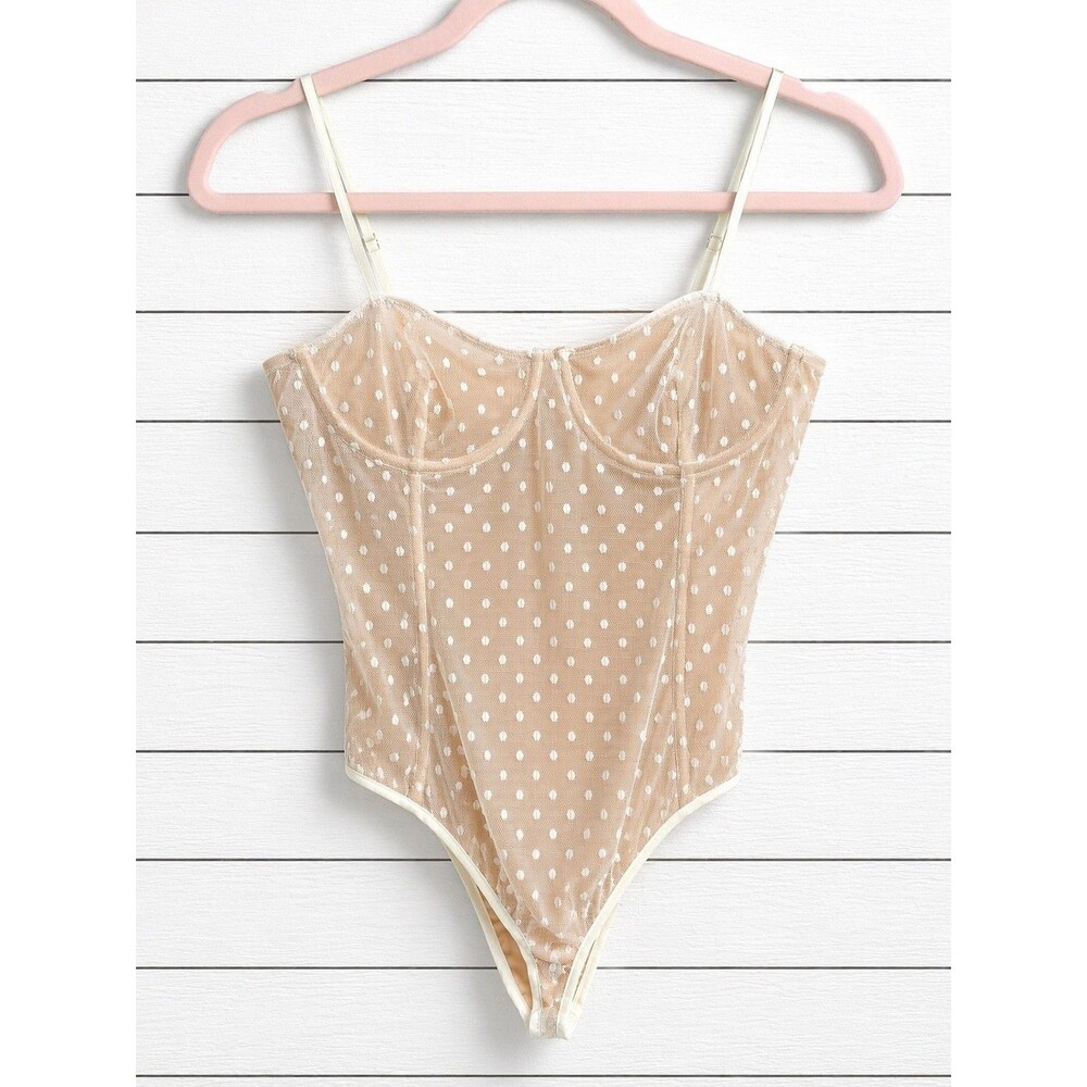 White Fox Boutique No Looking Back Bodysuit White Mesh Point D'Espirit XL